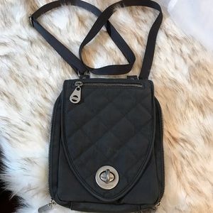 Baggallini Gray Crossbody Bag with Twist Lock